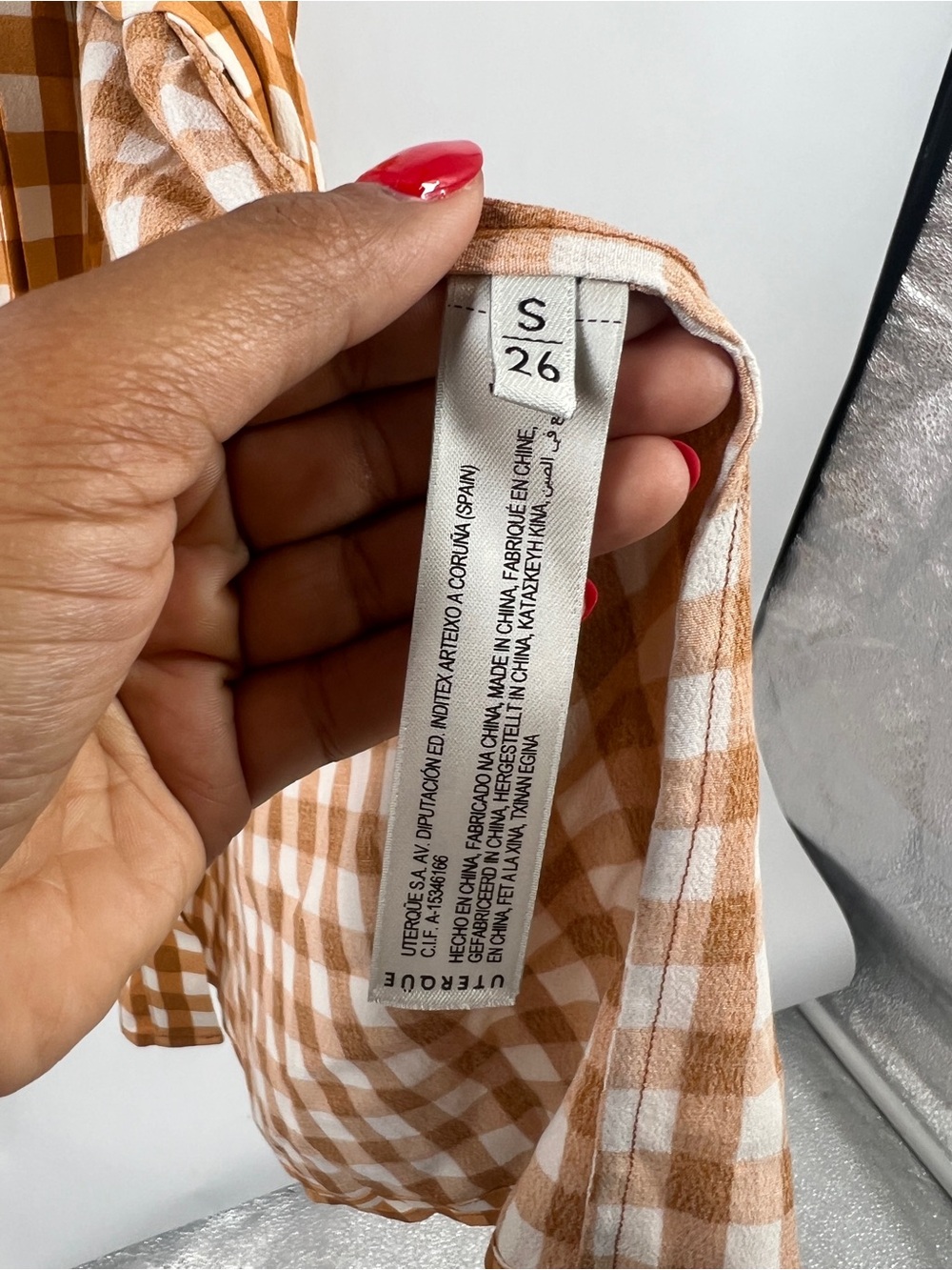 Uterqüe Mustard Gingham Maxi Dress - Picture 9 of 16